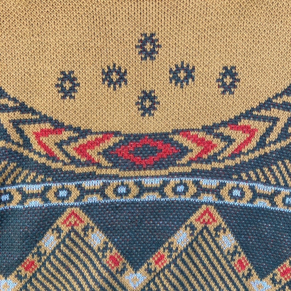 🧡 SOLD 💛 Vintage 80s Abstract Mock Neck Sweater by La Vista ~ Size S - Picture 5 of 7